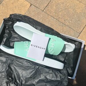 Givenchy Turquoise Slides / EUC - Worn 3-5 Times